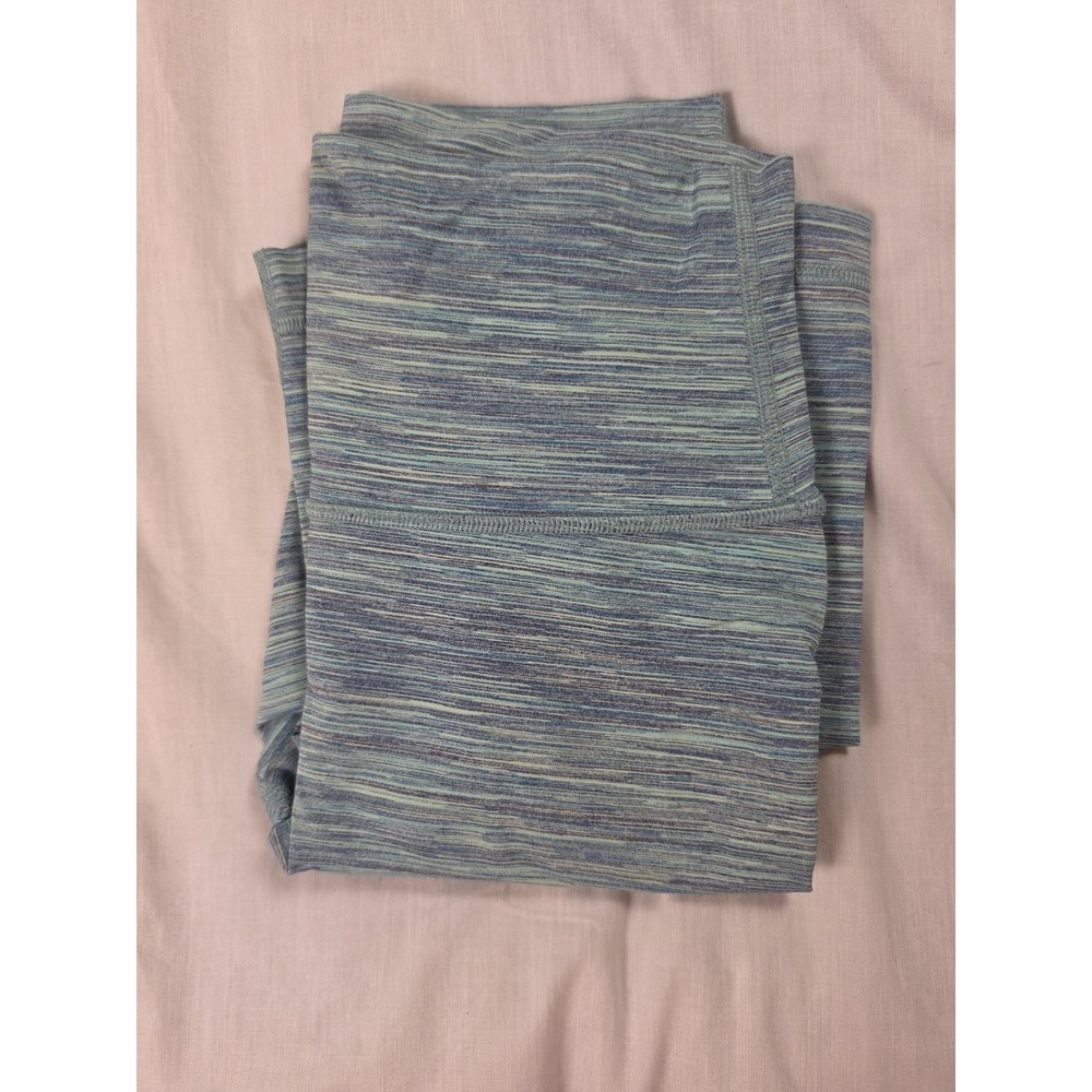 Lululemon Leggings Womens 4 Blue Space Dye High Rise Ankle Yoga Gym Athletic